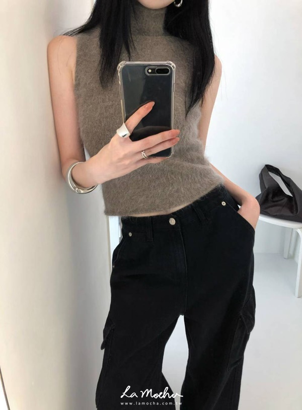 立領挖肩人造毛背心(闆娘.花花清單)